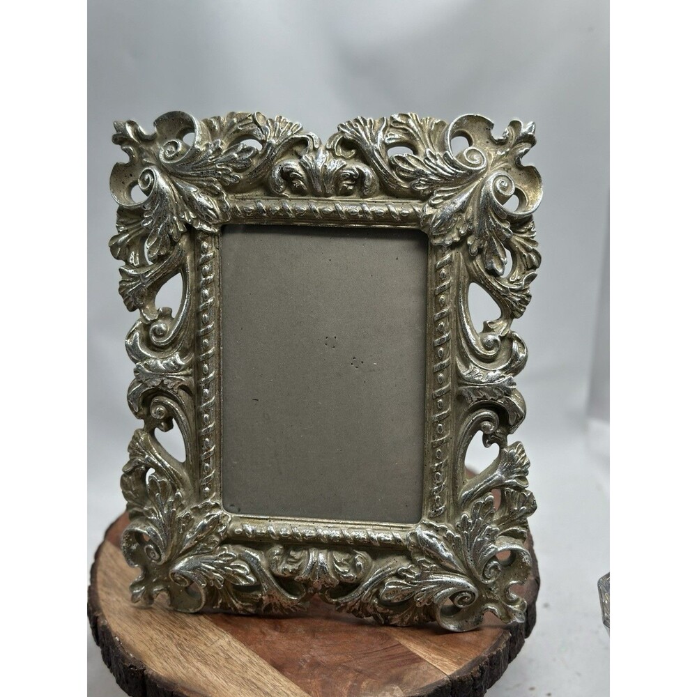 Sicura Italy Ornate Wedding Victorian Picture Frame Silver Gold Distress
